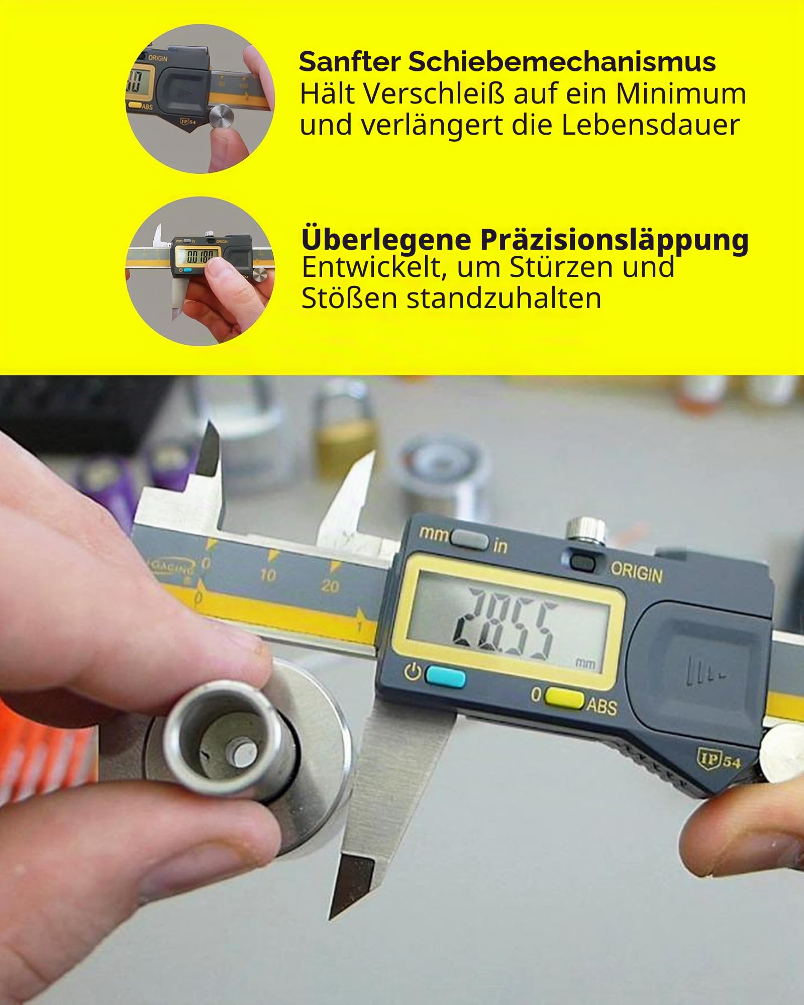 iGaging Absolute Origin Digitaler elektronischer Messschieber, 0-15,2 cm, IP54-Schutz/extreme Genauigkeit