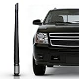 TEKK Carbon Fiber Short Antenna Compatible with 2007-2013 Chevy Avalanche / 7.9 Inches Premium Flexible Rubber/Designed for Enhance FM/AM Radio Signal Reception