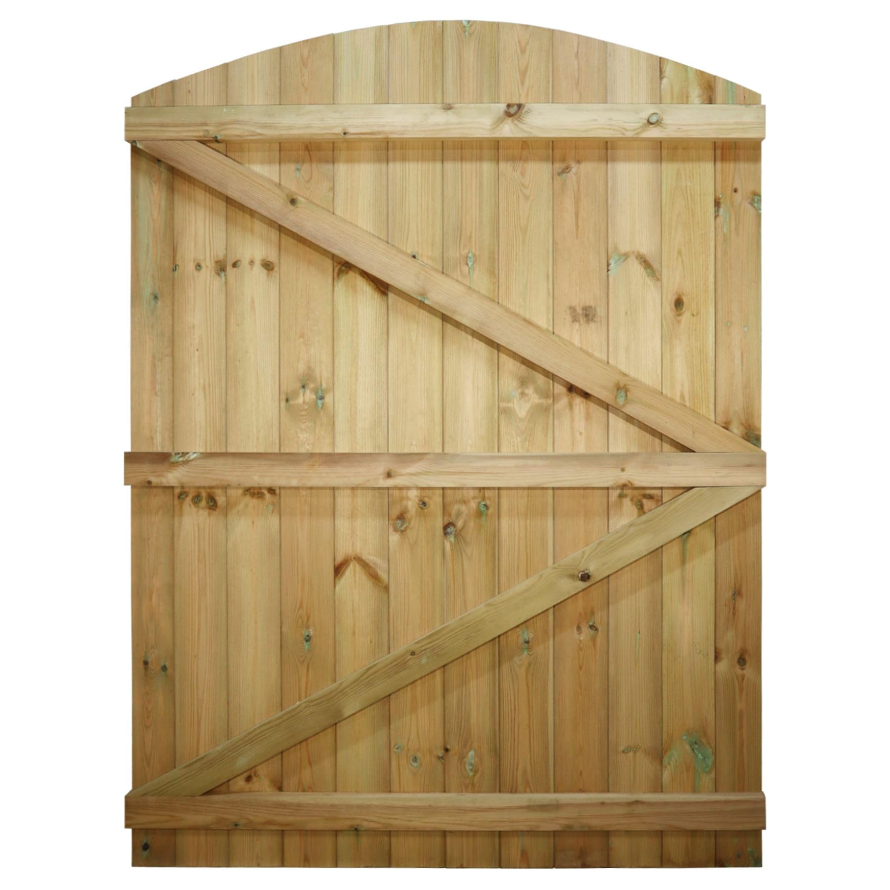 Arch Top Wooden Garden Gate, 6ft x 4.5ft T&G Semi-Braced Timber Side Door