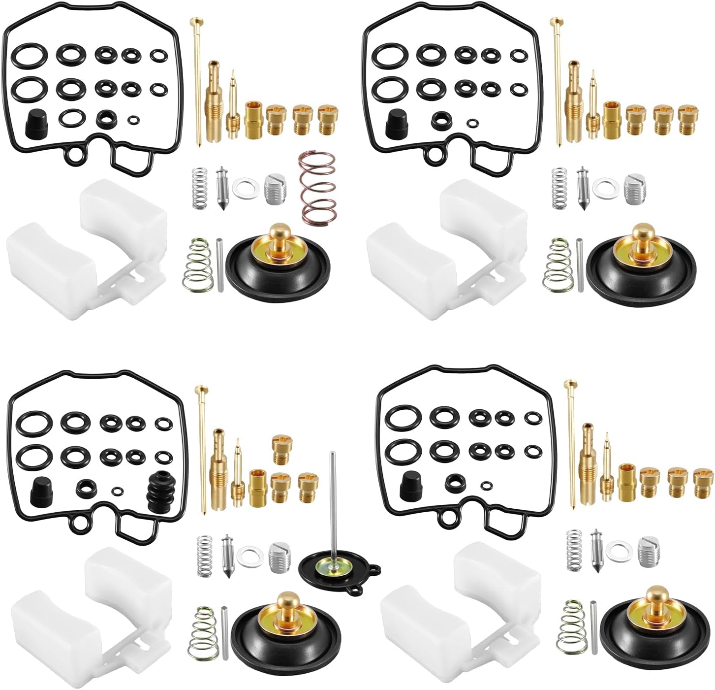 Carburetor Rebuild Kits Compatible with Honda CB750C CB750K 1980 1981 1982 Nighthawk 1982 1983, 4 Pack Carb Repair Kit with Plug