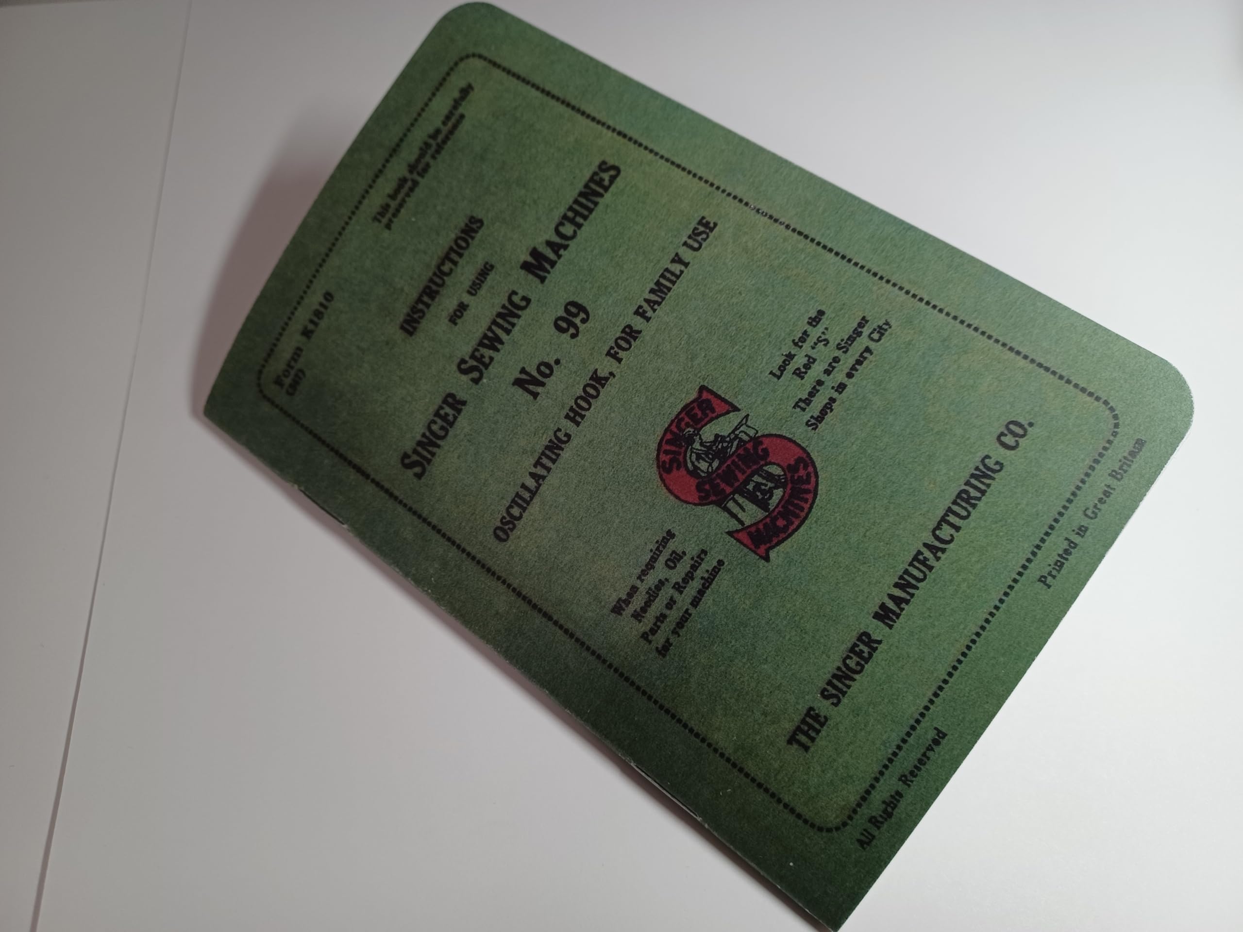 TabSynth Design Works LLC Singer 99 Sewing Machine Instruction Manual (Repr.), White