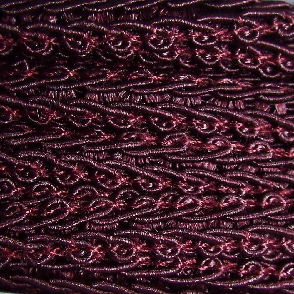 41 Colour 6mm Double Scroll Braid Dress Costume Upholstery Buy 1 2 4m 612D, 198 Wine Grape, 2 Metres