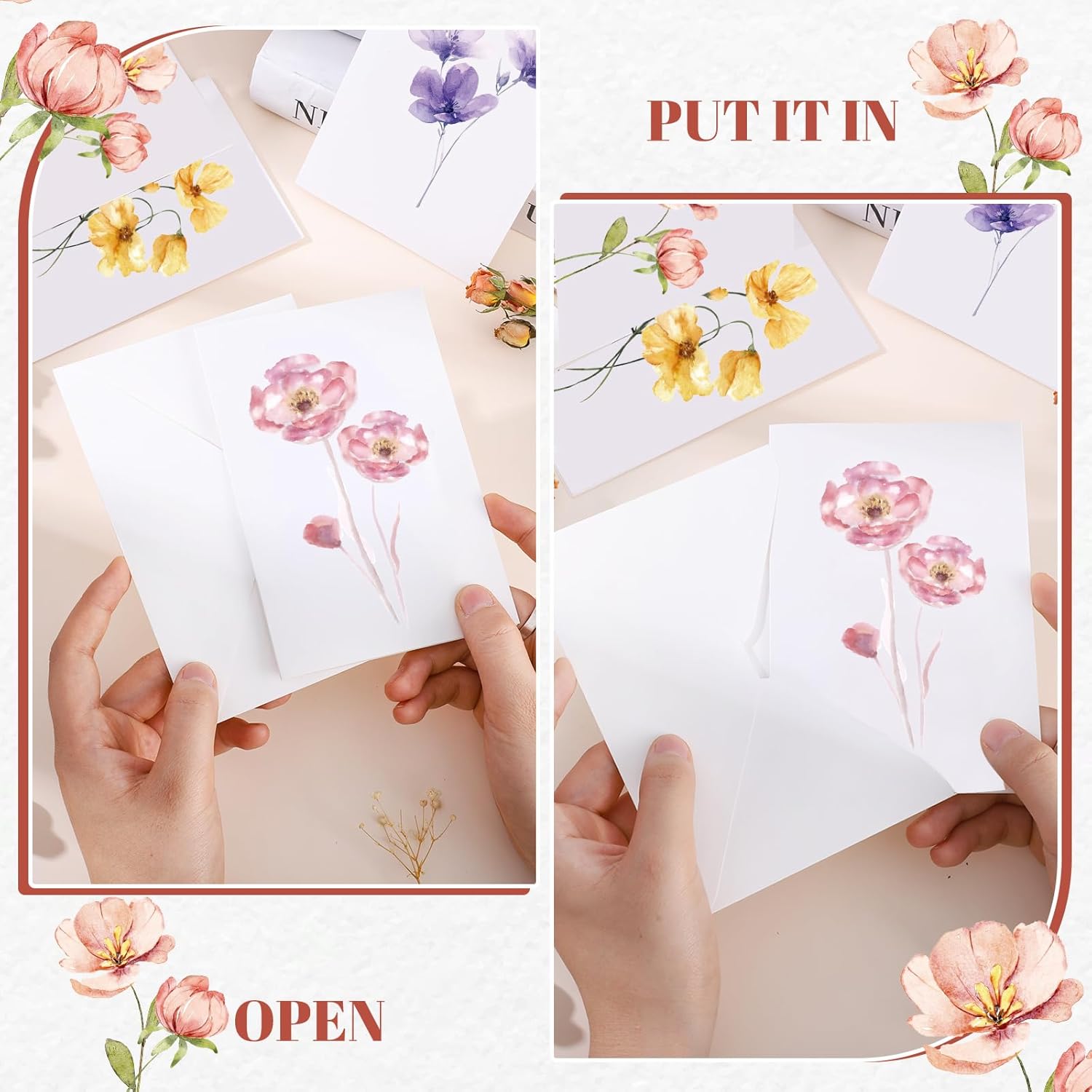 Blank Cards and Envelopes, 40 Pack Blank Cards 4x6 Inches, Elegant Blank Greeting Card, Blank Note Cards with Sealing Stickers for Birthdays, Weddings, Easter, Mother's Day, Most Other Occasions - Image 6