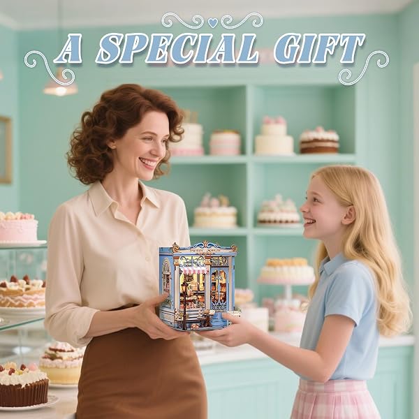 Fsolis Book Nook Kit - Sweet Marie, DIY Miniature Maison de Poupée, Décoration 3D en Bois avec Maison de poupée illuminée Cadeau créatif Magique pour Adultes - 5