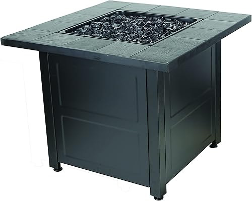 Miniatura 2 de Endless Summer, Fogata cuadrada de gas LP de 30 pulgadas con diseño de azulejos estampados
