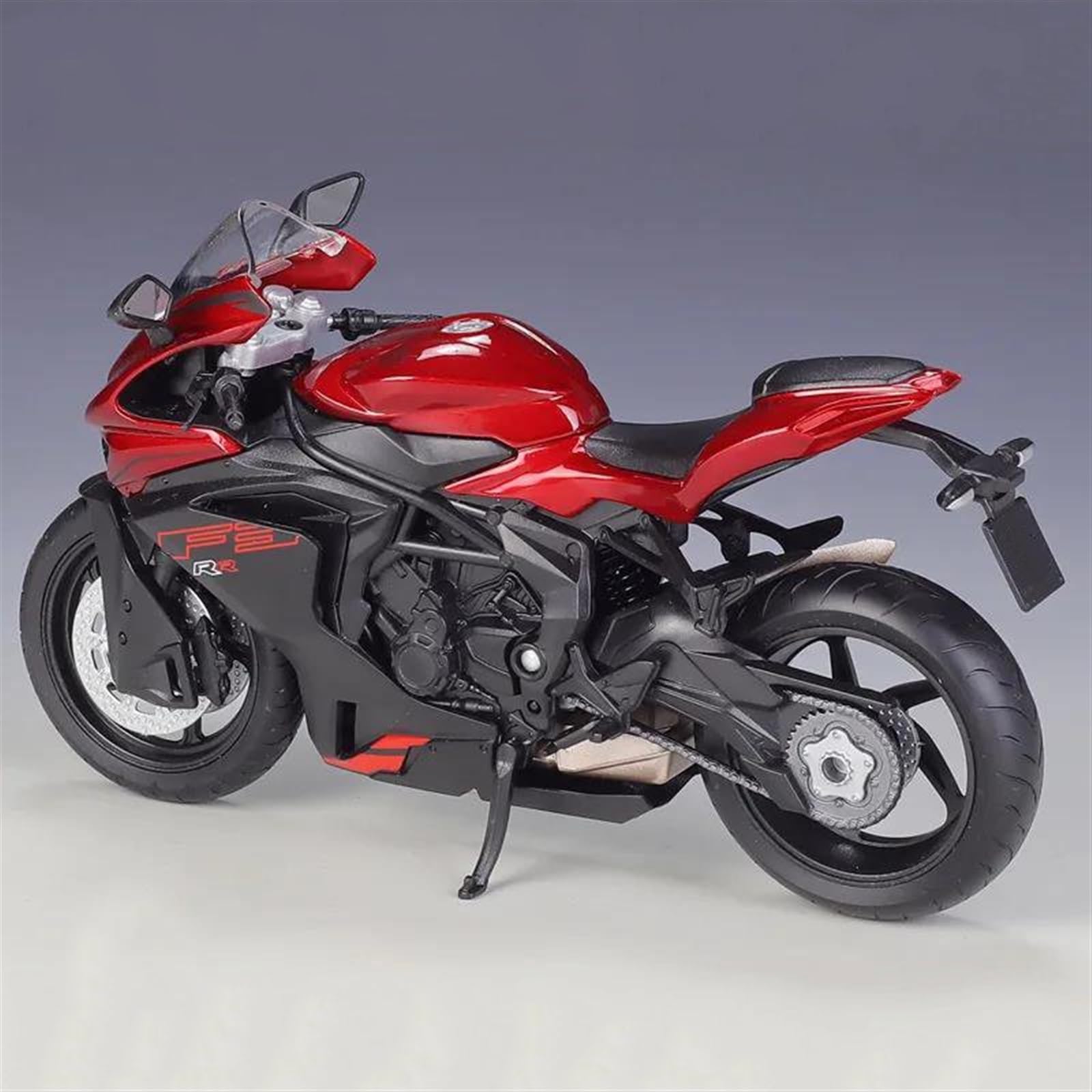 SEYXF Motorbike Toy Motorcycle Simulation Diecast Model Collection Gift 1/12 for MV Agusta F3RR(Black- Silver)