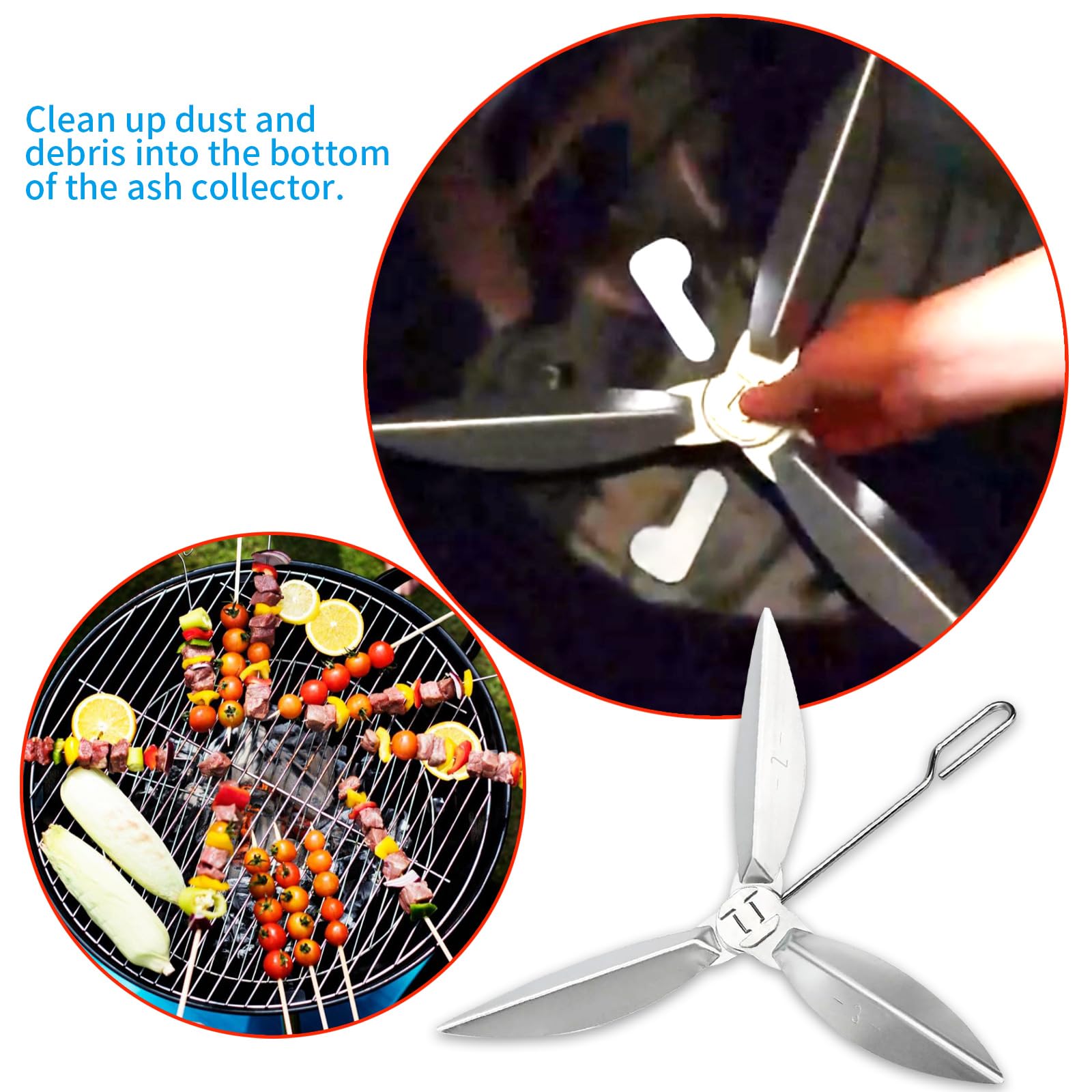 Weber Carbonella BOWAEPO Set Di 2 Sistemi Di Pulizia One Touch 18-1/2 Pollici Bbq Weber - Foto 4