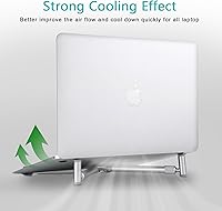 Vista 3 de Portable Laptop Stand, Adjustable Laptop Stand for MacBook Pro, Aluminum Desk Foldable Compact Universal Computer Cooling Stand for 12 13 15 17 inch