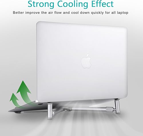 Miniatura 3 de Soporte portátil para laptop, soporte ajustable para laptop MacBook Pro, escritorio de aluminio, plegable, compacto, universal, soporte de