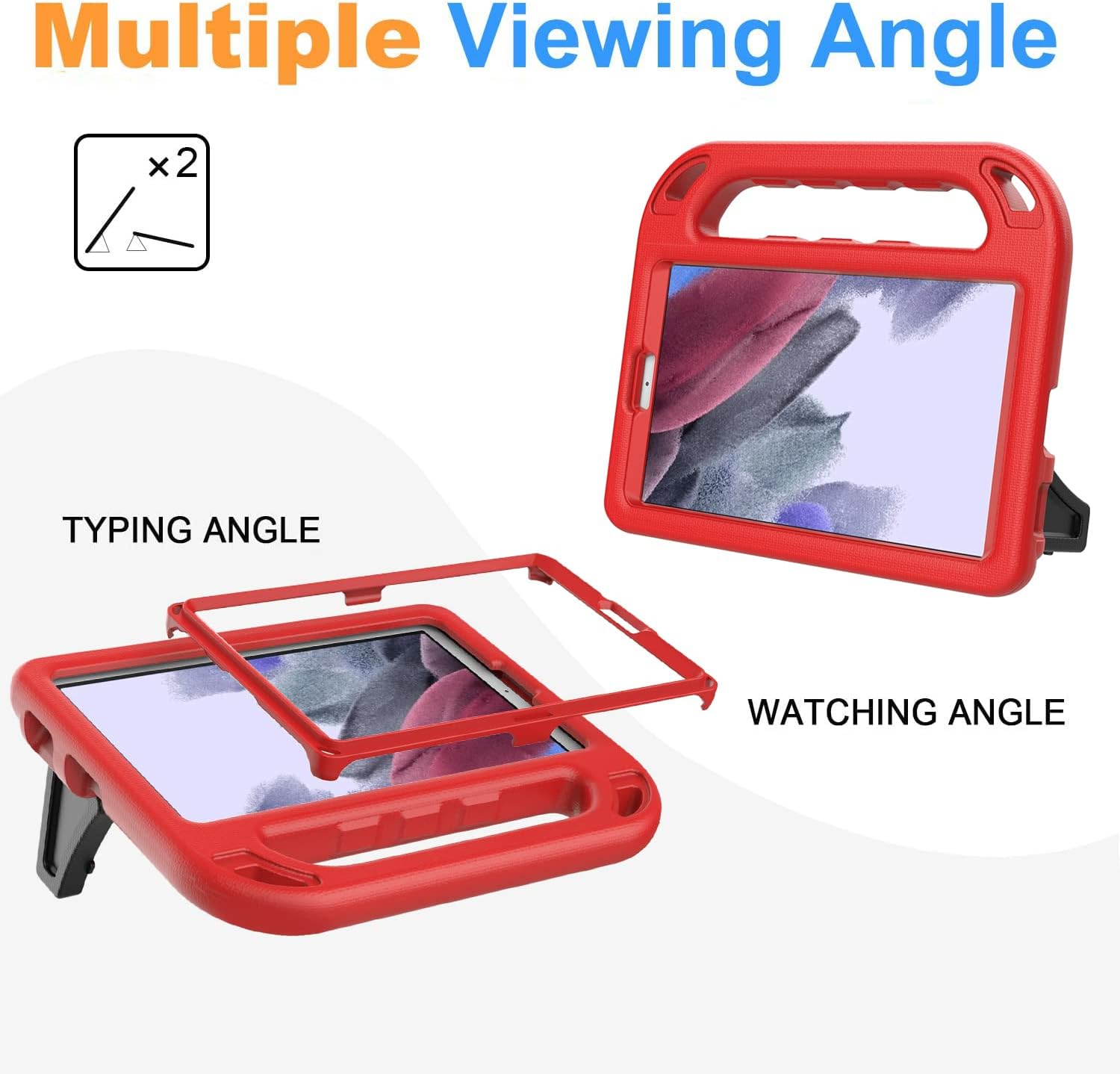 BMOUO Kids Case for Samsung Galaxy Tab A7 Lite 8.7 inch 2021(SM-T220/T225),Tab A7 Lite Case with Built-in Screen Protector, Shockproof Handle Stand Kids Case for Samsung Galaxy Tab A7 Lite 2021 - Red