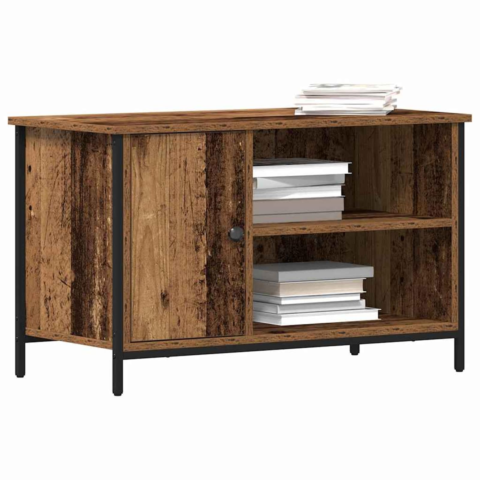 Gecheer TV-Schränk Altholz 80 x 40 x 50 cm Holzwerkstoff, Fernsehschrank Fernsehtisch TV-Lowboard für Wohnzimmer Home-Cinema Gamerzimmer862142