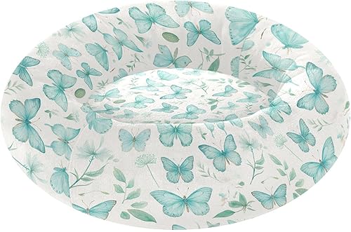Wudan Pet Cat Beds Warm & Cozy Fluffy Calming Bed for Extra Small Size Pets Supplies S Butterfly Leaf Beige