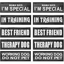 AUROTH Service Dog Vest Patches - 10 قطع ، بقع صلابة عاكسة وقابلة للإزالة للتدريب
