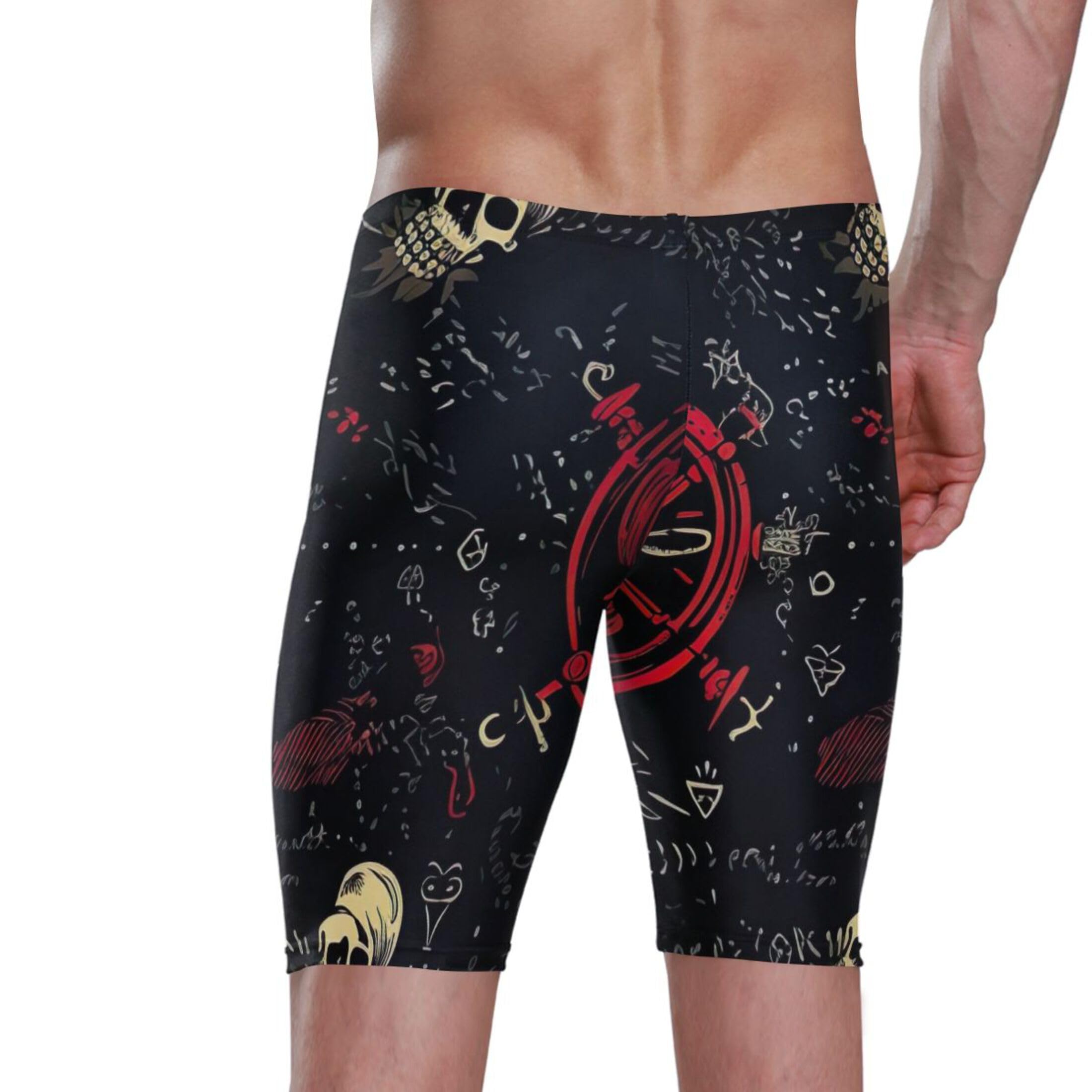 Sugar Skull Gothic Men's Swim Jammers Racing & Training Swimsuit Fast, Flexible,Comfortable XXXL B0400560
