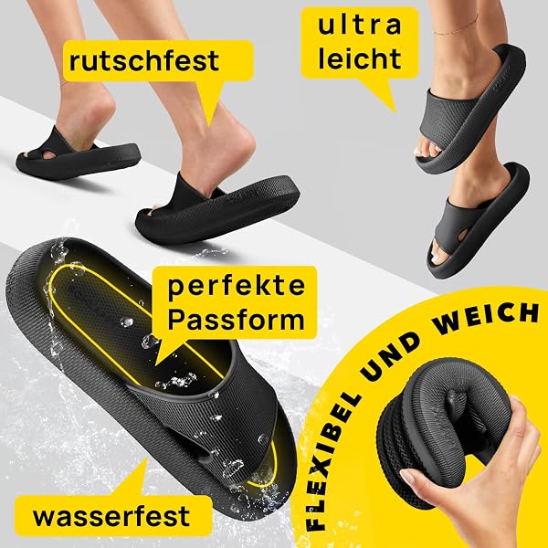 SCHLAPPY™ Original Badeschuhe für Damen&Herren, Badelatschen&Wolkenschuhe 100% Plastikfrei, Wasserfest&rutschfest - 4