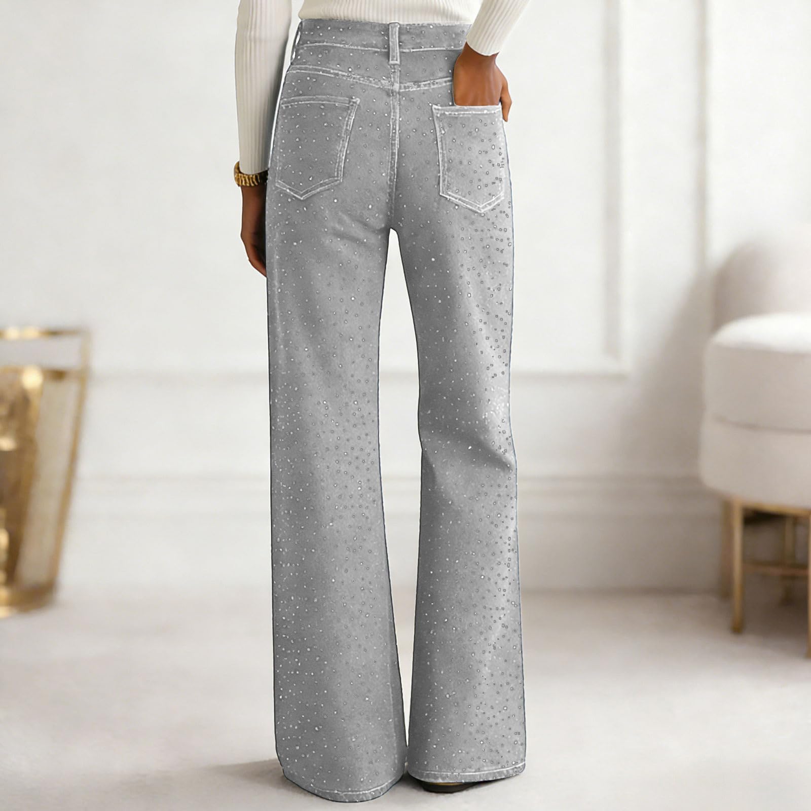 Baggy Mujer Vaqueros Mujer Pantalones Skinny Slim Elásticos Ajustados Vaqueros Elásticos Pantalones De Mezclilla De Pierna Ancha para Cintura Alta Pierna Recta