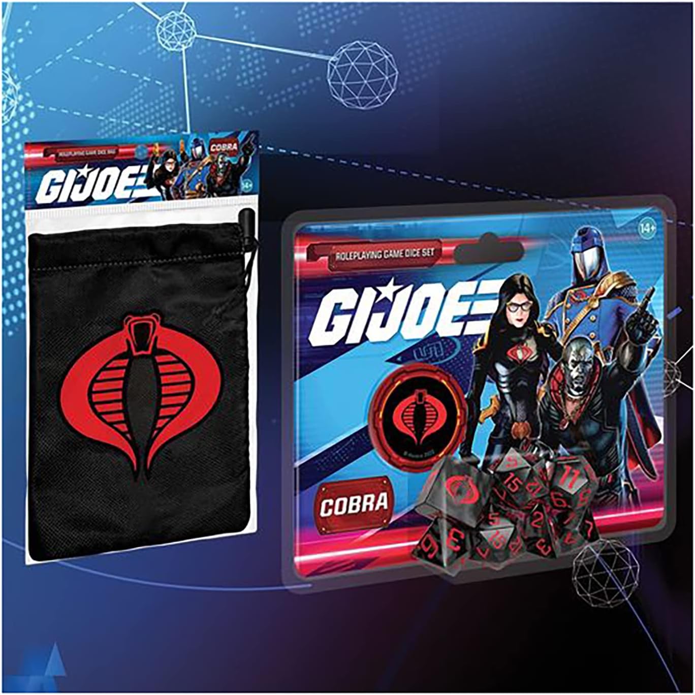 Renegade Game Studios G.I. Joe Cobra Dice Bag: Drawstring Closure RPG Dice Storage with Protective Lining