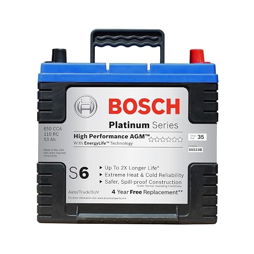 Bosch S6523B S6 Flat Plate AGM Battery