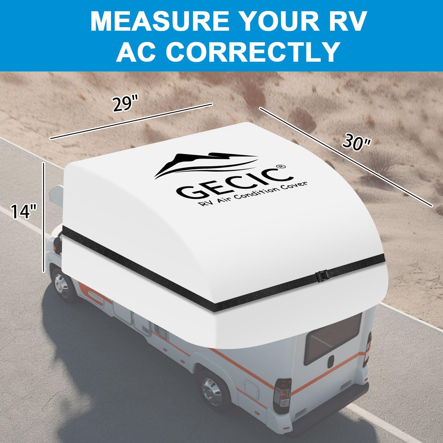 RV Camper Air Conditioner Cover Trailer AC Covers for RV Roof Unit, Compatible with FOGATTI, BZW, VEVOR, Dometic FreshJet 3 RV Air Conditioner Winter Covers for Outside - RV A/C Cover for Roof - Image 6