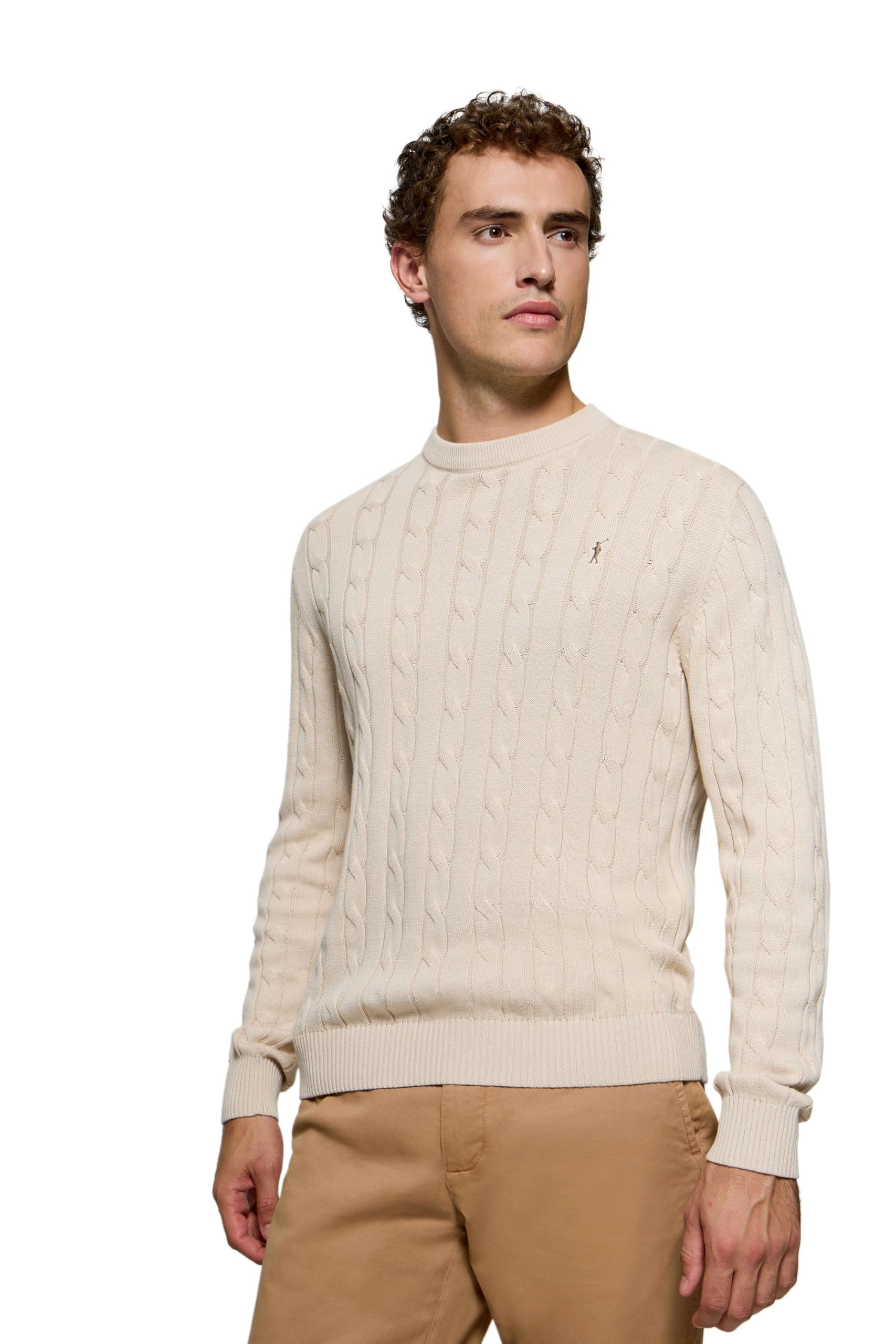 Polo Club Strickpullover mit Zopfmuster mit Rigby Go-Logo - Herren - 100% Baumwolle