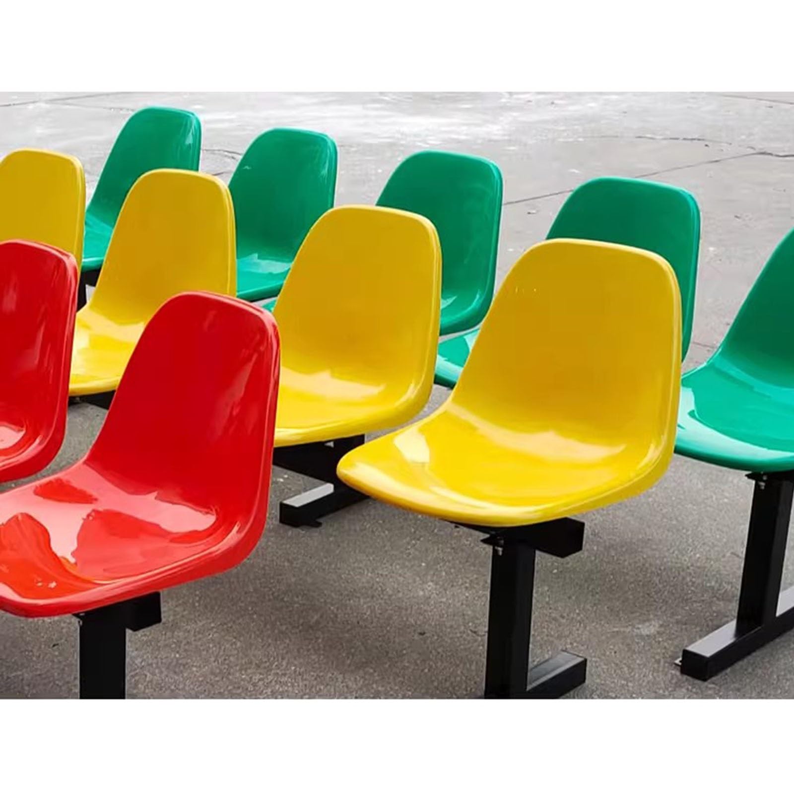 Kinder-Stühle für Wartezimmer, Kunststoff, bunte Stadionsitze, Empfangsbank für Schule, Basketball, Innen- und Außenbereich