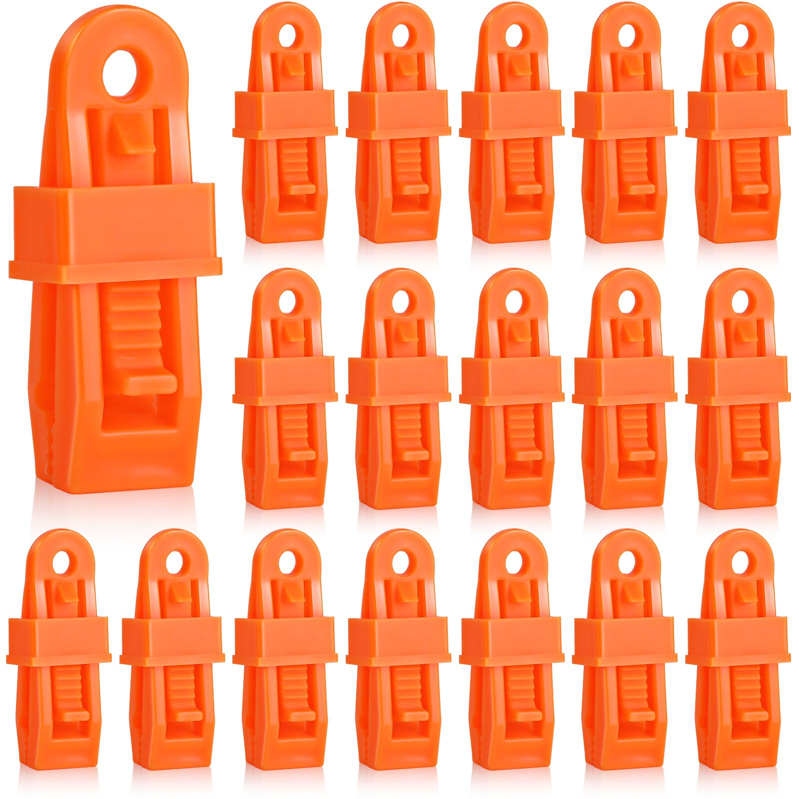 Pinces de fixation pour tente auvent bannière Outus lot de 20 pinces crocodile orange bâche