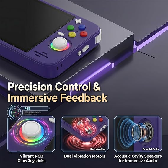 RF40H Retro Handheld Game Console,4 Inch IPS Screen 720*720, 22000+ Games 128G TF, 4000mAh Battery,25+ Emulators, Linux System, 3.5mm Wired Headphones