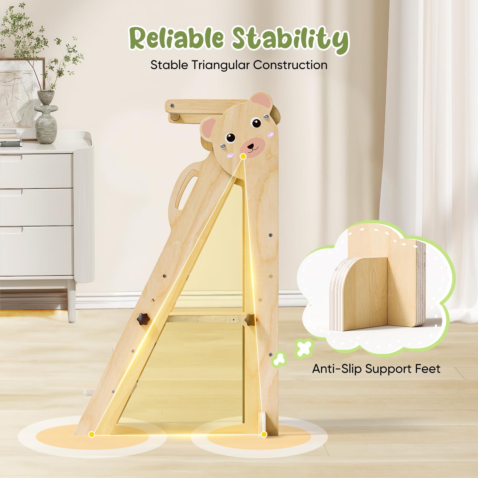 Torre di Apprendimento Pieghevole, 3 Altezze Regolabili, Fold Legno Torre Montessoriana da 1 a 6 Anni per Bambini, Montessori Learning Legno Naturale Kitchen Helper