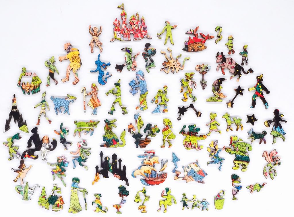 Wooden Jigsaw Puzzle for Adults - The Land of Make Believe - 516 Unique Pieces by Nautilus Wooden Puzzles. Made in The USA.