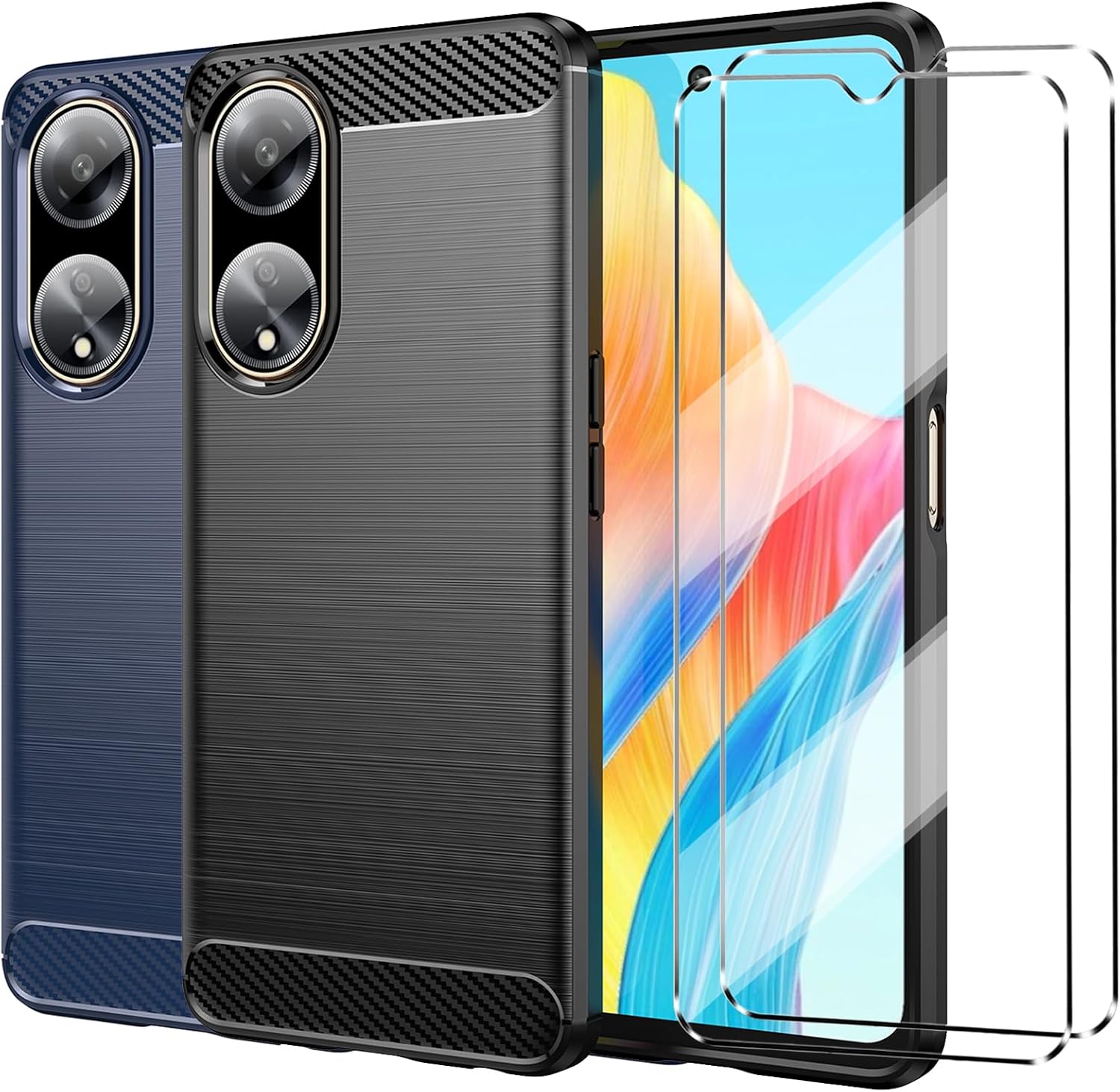 2Pcs Coque Et 2Pcs Verre Trempé Antichoc Protection Compatible With