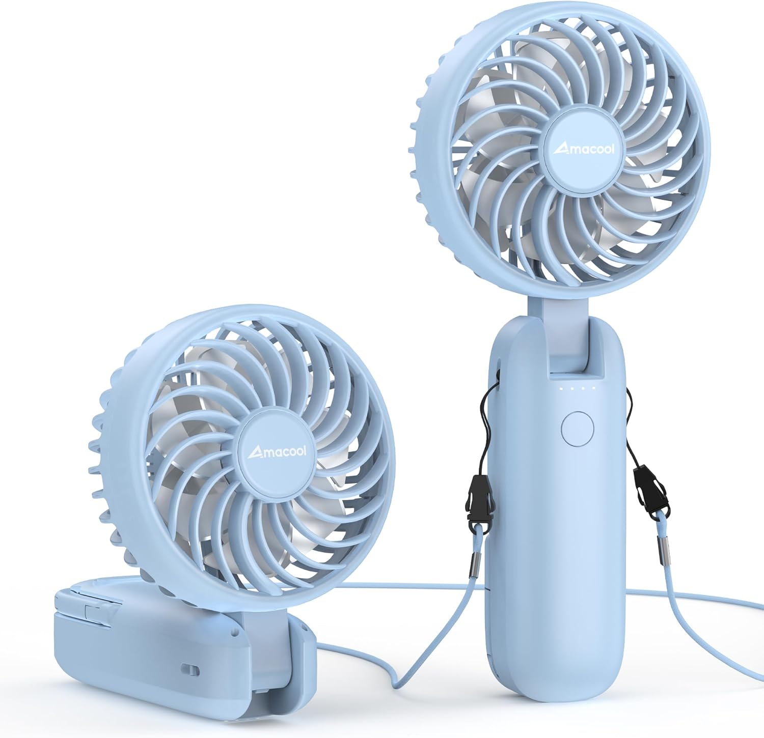 AMACOOL Portable Handheld Fan with Dual Motor, 12 Blades, Powerful 4 Speeds Hand Fan, Foldable, Battery Operated 3 IN 1 Personal Cooling Fan for Hot Flashes, Outdoor Activities, Travel(Blue) AMACOOL Portable Handheld Fan with Dual Motor, 12 Blades, Powerful 4 Speeds Hand Fan, Foldable, Battery Operated 3 IN 1 Personal Cooling Fan for Hot Flashes, Outdoor Activities, Travel(Blue)
