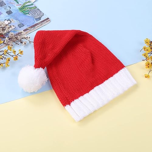 Miniatura 4 de 2 sombreros de punto de Navidad para padres e hijos gorro de Papá Noel con pompones gorro cálido de invierno para adultos gorro de calavera para