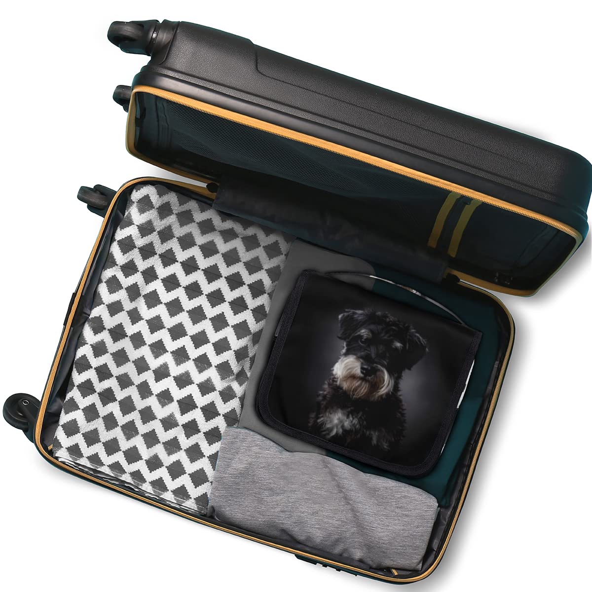 Sznaucer Pies Podróżna Kosmetyczka Śliczny Pies Mycie Torba Unisex Wiszące przybory toaletowe Kosmetyczka Organizer do makijażu, wielobarwny, Jeden rozmiar