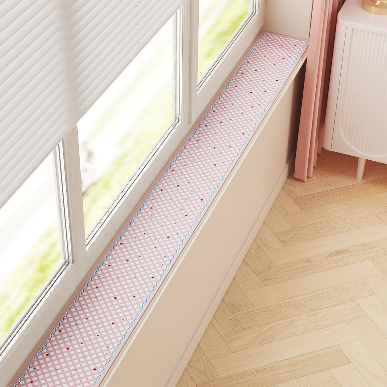 Tapis de rebord fenêtre en PU rose pour éliminer les rayures de table