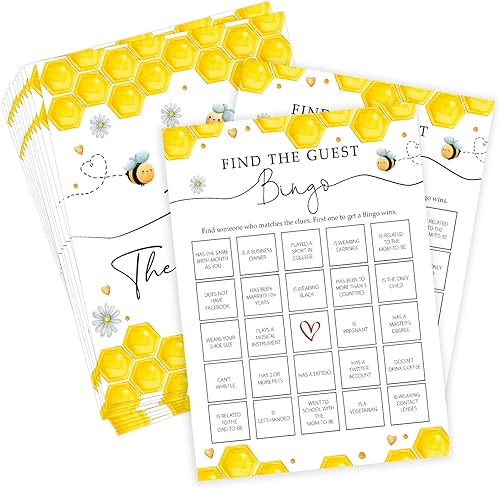 Miniatura 1 de Tuyashua Busca El juego de baby shower de bingo para invitados, Juego de Baby Shower de abeja, Decoraciones de baby shower, Suministros de fiesta de