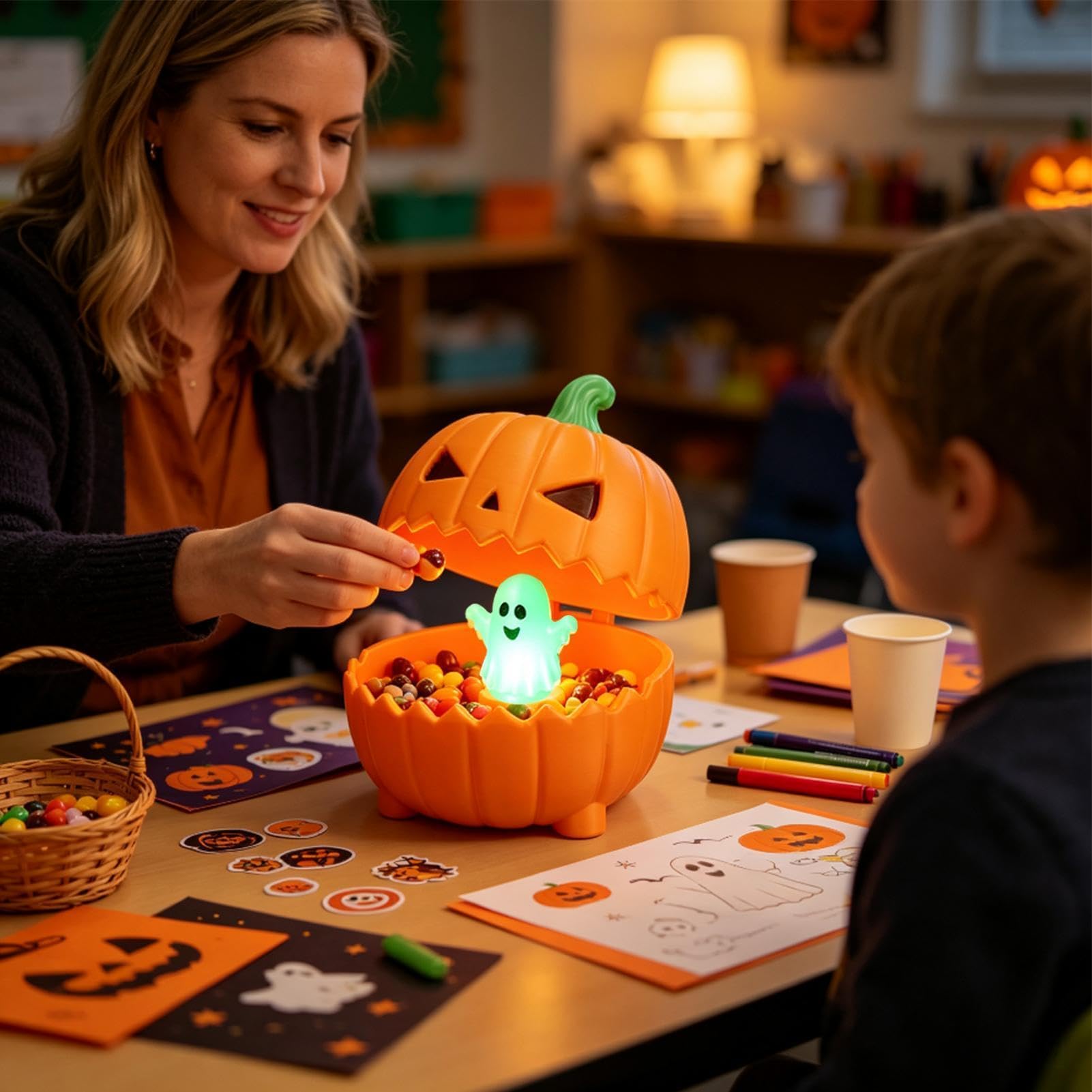 Scatola di di Halloween - Ghost Glow Candy Holder, contenitore di
