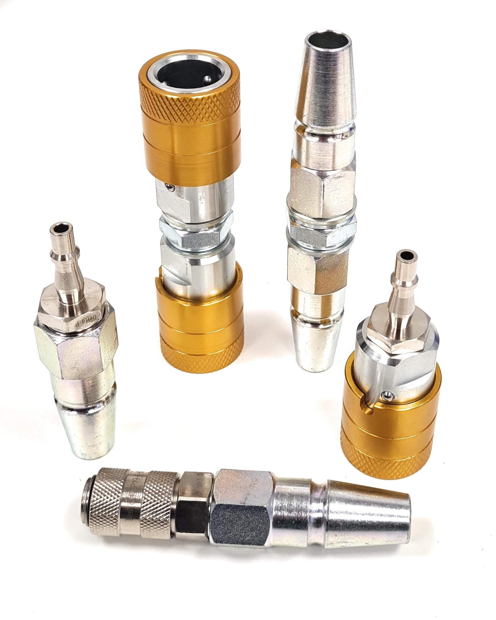 Delta-P Men's Silver And Yellow And Fe Hgv/Lorry Air Suzie Adapter 'C' Coupling Conversion Kit X5 Pcs
