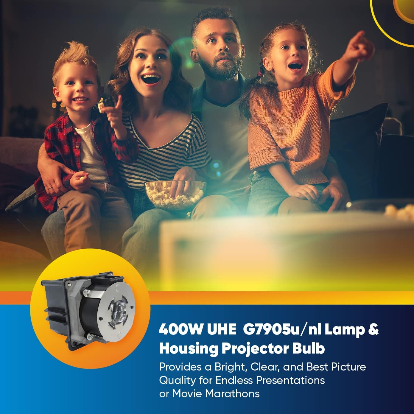 Technical Precision Replacement for Epson Pro G7905u/nl Lamp & Housing Projector TV Lamp Bulb 400W UHE Projector Bulb - 7,000 ANSI Lumens - 1 Unit