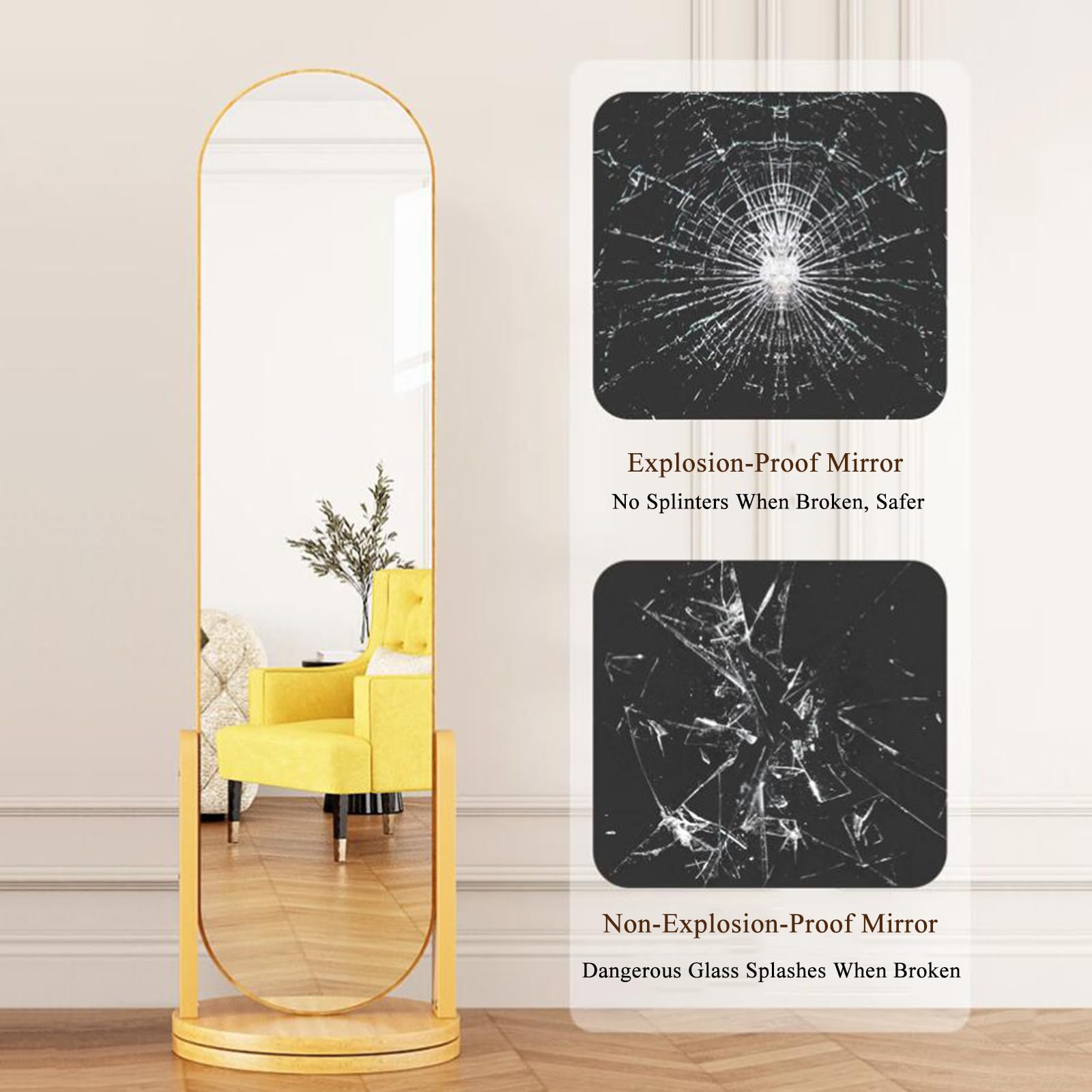 Appendiabiti Con Specchio A Figura Intera - Base Girevole 360°, Ripiani E Cavità - Foto 12