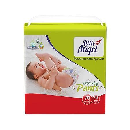 Little Angel Baby Diaper Pants, Medium (5 - 11 kg), 74 Count