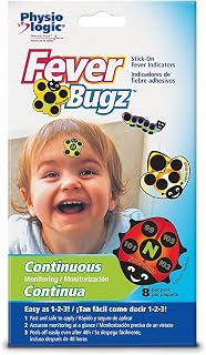 Physio Logic Fever-Bugz Indicator, Allows to Continuously Monitor Fever or Temperature for Up to 48 Hours, Colorful Stick-on that is Safe, Accurate, and Fast