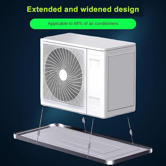 Galvanized Air Conditioner Drip Tray, Condensate Drain Pan, 2m Drainage Pipe, Ac Drain Pan for Indoor/Outdoor Ac Accessories(93x44x3.5cm/37x17x1.4inch)