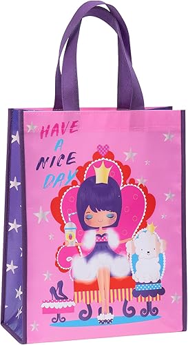 Miniatura 8 de LeZakaa Bolsa de regalo reciclada de 13 pulgadas con asas, bolsa de regalo mediana con diseño de animales de fiesta para niños unisex