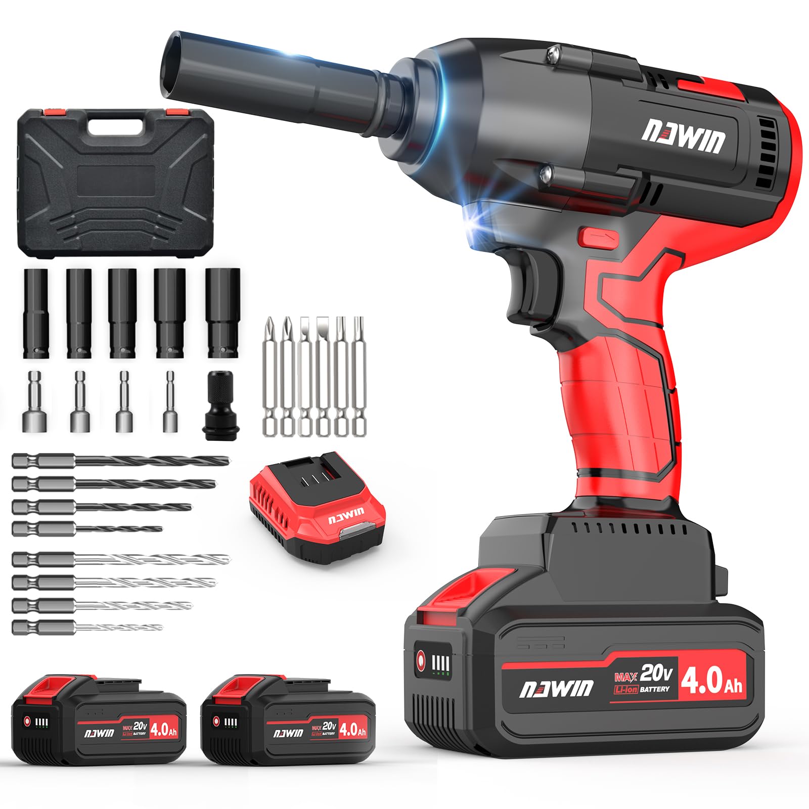 Amazon | ナウィン 20V充電式インパクトレンチ 電動インパクトレンチ  