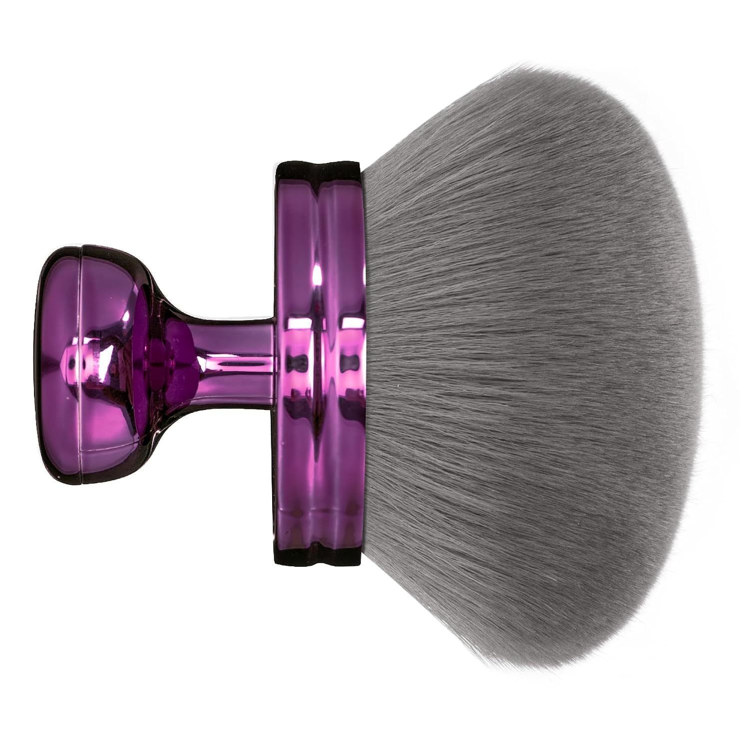 Kabuki Brush, Round Head For Self Tanner Bronzer Blending With Storage Pouch (Purple)
