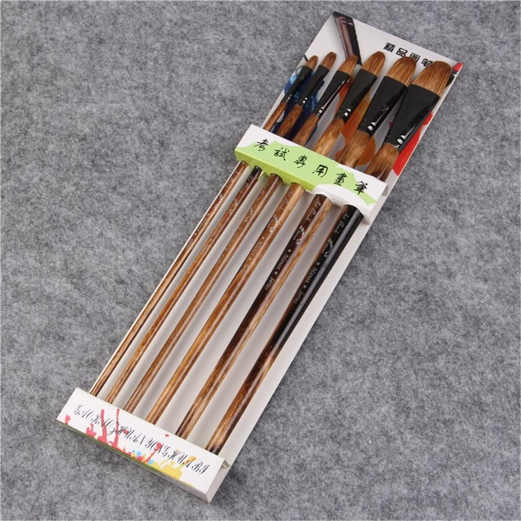 6 Teile/Satz Paintibrush Öl Painthair Wasser Farbe Pinsel Zeichnung Pinsel Künstlerbedarf Pinsel für Künstler (Rosso 6 stücke)