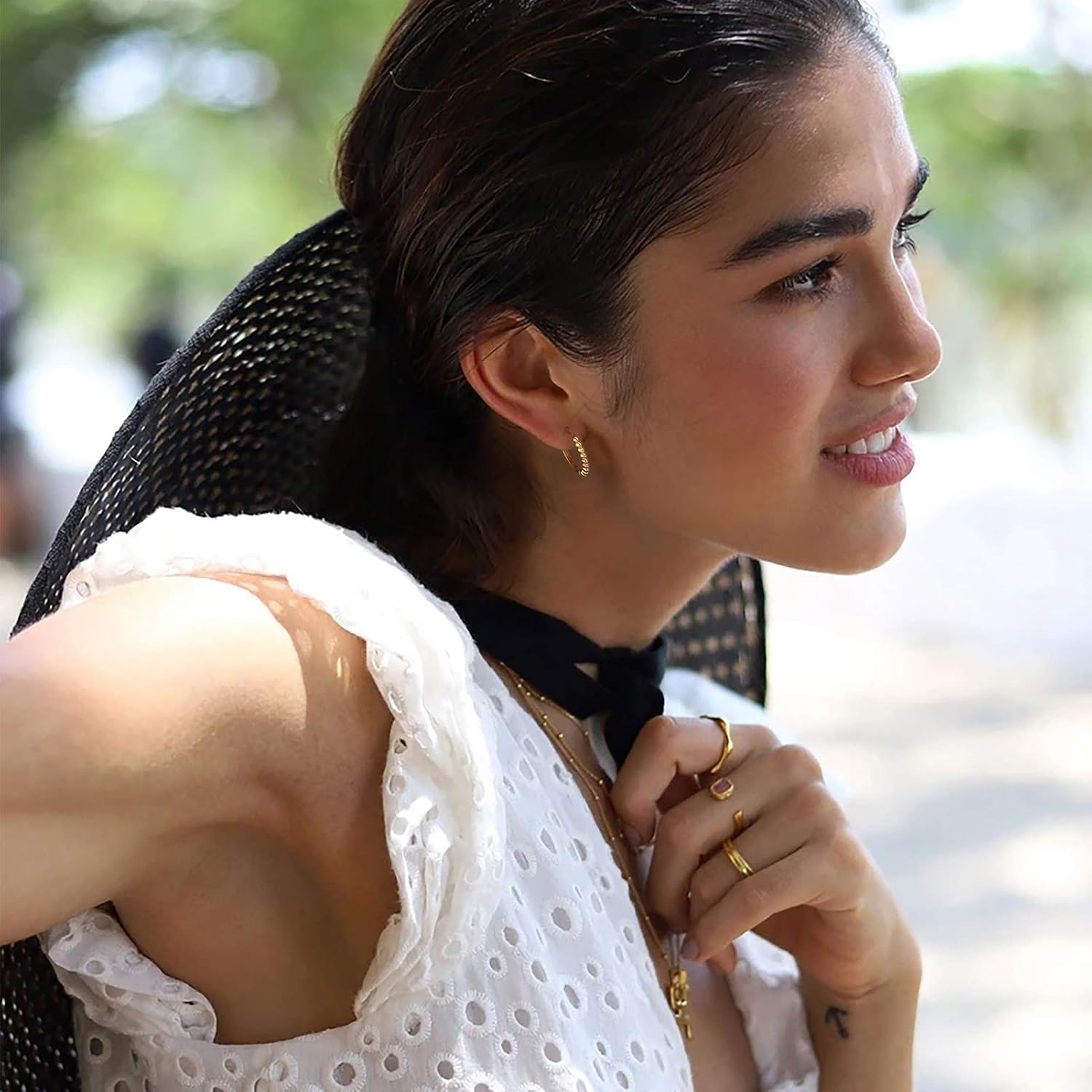 LOYATA Gold Huggie Hoop Earrings 14K Gold Plated Dainty Small Simple Hypoallergenic Jewelry Gift for Women - Image 6