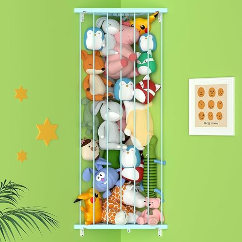 Miniatura 22 de Organizador de Estante de Almacenamiento de Animales de Peluche (Patentado) - Soporte de Animales de Peluche de Esquina con Longitud Ajustable -