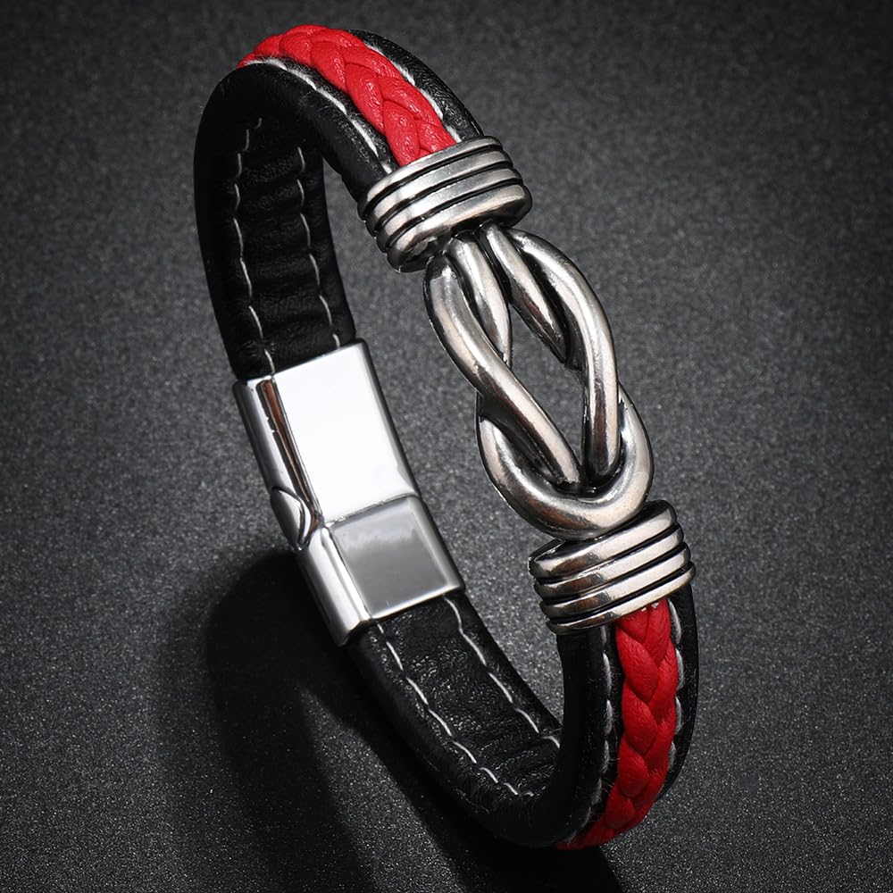 Lederarmband für Männer, einfache Twist geflochten
