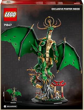 LEGO NINJAGO Guardian Dragon 71847 – Collectible Creative Toy Making Set with Master Wu Minifigure and Detailed Dragon Figure for Kids Ages 14 and Over, Birthday Gift (1650 Pieces)